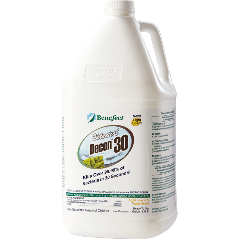 Decon 30 disinfectant with thyme oil effective against mold, bacteria viruses 1 gal US bottle