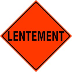 Panneau du brigadier scolaire à double face ARRÊT / LENTEMENT, 12 pouces x 12 pouces.