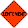 French ARRÊT / LENTEMENT (STOP / SLOW) traffic control paddle for school crossing guard, 12 inches x 12 inches.