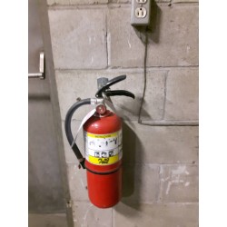 Wall hanger brackets for Flag brand 10 lb CO2 or dry chemical portable fire extinguishers