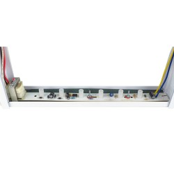 Combo LED emergency exit sign with green Running Man and 2 spotlights, steel casing, with back-up battery