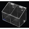 Distributeur en acrylique transparent à 2 compartiments avec couvercle incliné pour filets à cheveux.