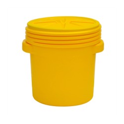 Chemical spill kit for water-based and oil-based fluids, 20 US gallons (75 L), overpacked in a drum with threaded lid.