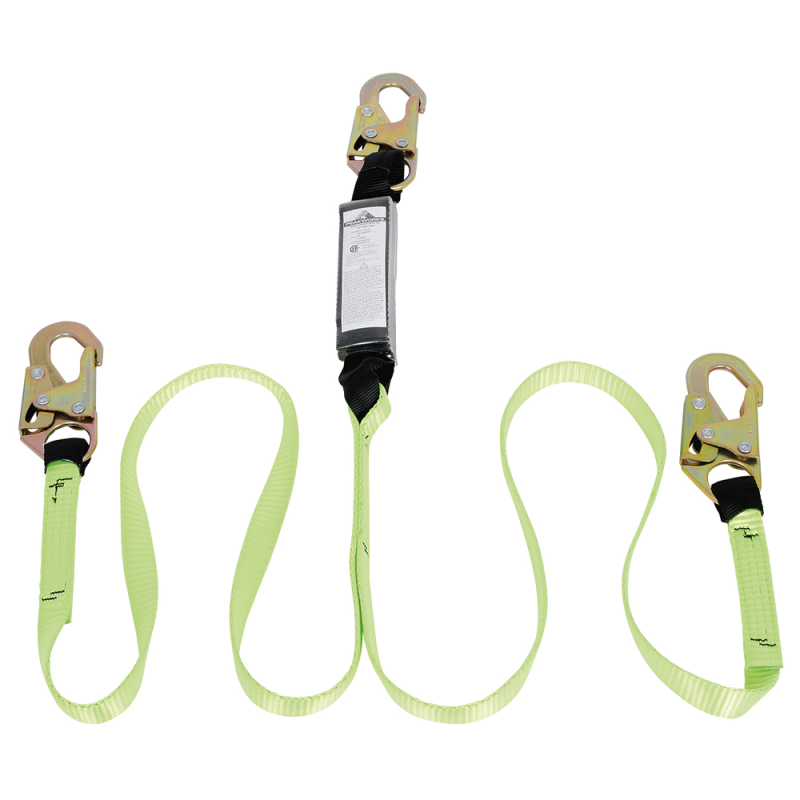 Longe  en «Y» par Peakworks avec enveloppe amortisseur et 2 mousquetons standard, 110-220 lb