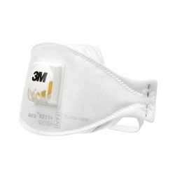Masque respiratoire N95 avec valve de 3M. Efficace contre particules solides & liquides sans huile. Vendu par boite de 10 unités