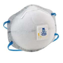 Masque P95 de 3M modèle 8576 avec soupape Cool Flow™ contre particules huileuses & gaz acides. Vendu par boite de 10 unités.