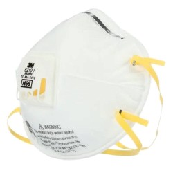 Masque respiratoire N95 avec valve de 3M. Efficace contre particules solides & liquides sans huile. Vendu par boite de 10 unités