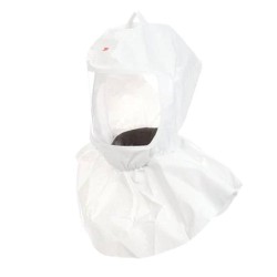 3M white polypropylene S-series spare hooded facepiece compatible with RS950 head harness for respiratory protection. One size.