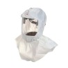Cagoule blanche de série S par 3M pour système de protection respiratoire en milieu pharmaceutique. Arceau de tête réutilisable.