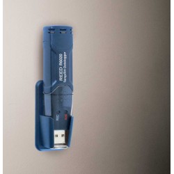 Temperature and humidity data logger with integrated USB port.