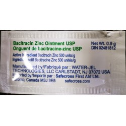 Onguent topique antibiotique Bacitracin Zinc  0.9 gr., boite de 25