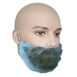 Filet à barbe jetable de couleur bleu, vendu en paquet de 100.