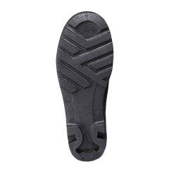 Waterproof black PVC boots with steel toe caps, CSA Z195 compliant.