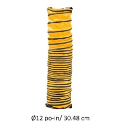 12" / 30.48 cm diameter flexible duct for Allegro blowers, available in 3 lengths 6, 15 or 25 ft.