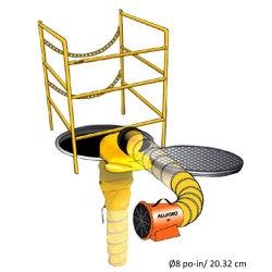 Ensemble conçu pour conserver le débit d’air à l’entrée d’un trou d’homme, conduit diamètre 8 ou 12 po, longueur 6 ou 15 pi