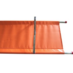 Stretcher folding in two, 206 x 55 x 14 cm (81 x 21.5 x 5.5 in).