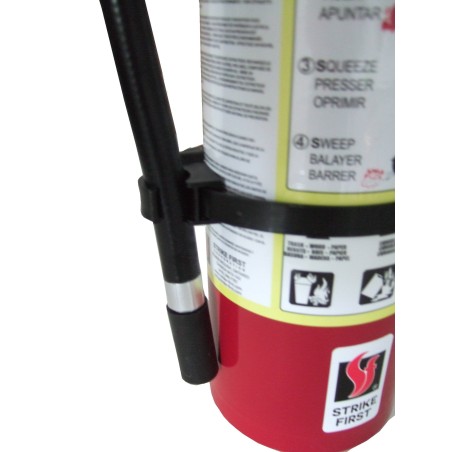 Fire extinguisher hose strap for 3/8 in diameter hose
