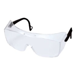 Lunette de sécurité OX pour protection oculaire par-dessus des lunettes de prescription par 3M. Lentille de polycarbonate clair.