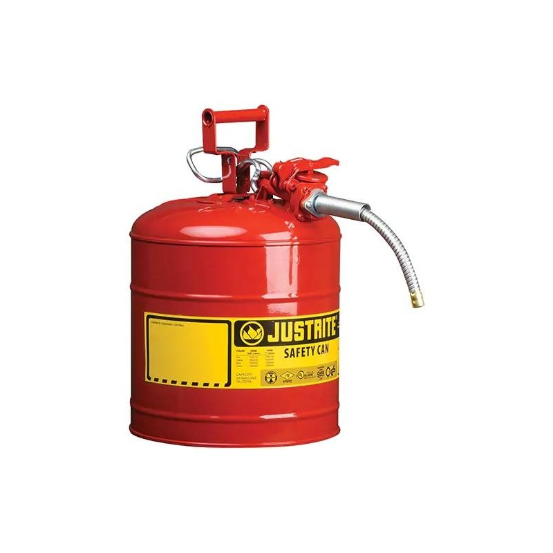Bidon d'acier pour liquides inflammables, type 2, 2.5 gallons, approuvé FM, UL, OHSA.