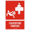 Affiche d’urgence et d’incendie «couverture ignifuge» en divers formats, matériaux, langues & options