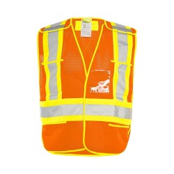 Veste de circulation orange fluo économique, taille unique classe 2 niveau 2, sans poches