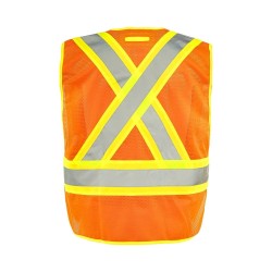 Veste de circulation orange fluo économique, taille unique classe 2 niveau 2, sans poches
