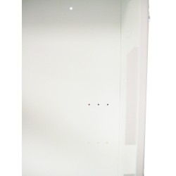 Surface-mounted cabinet for fire hose of 75 to 100 ft and fire extinguisher of 5 or 10 lbs.