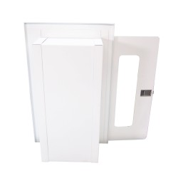 Recessed built-in cabinet for 5 lbs powder fire extinguishers, pre-painted flat white