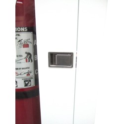 Recessed built-in cabinet for 10 lbs powder fire extinguishers, pre-painted flat white