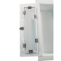 Recessed built-in cabinet for 10 lbs powder fire extinguishers, pre-painted flat white