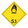 Oxydants classe 5.1, placard, 10-3/4 po X 10-3/4 po. Pour le transport des matières dangereuses.