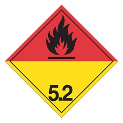 Organic peroxides, class 5.2 placard, 10-3/4 in X 10-3/4 in.