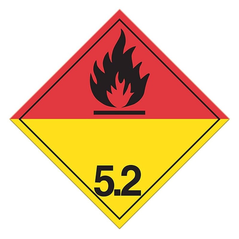Organic peroxides, class 5.2 placard, 10-3/4 in X 10-3/4 in.
