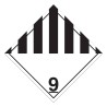 Miscellaneous hazardous materials, class 9, placard, 10 3/4 in X 10 3/4 in., For the transport of hazardous materials.