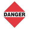 Danger, placard, 10-3/4 in X 10-3/4 in. Use in the transportation of hazardous materials..