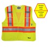 Veste de circulation jaune fluo, 4 grandeurs, conforme CSA Z96-15 classe 2 niveau 2, 4 poches.