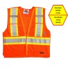 High-visibility orange safety vest, 4 sizes, CSA Z96-15 class 2 level 2, 4 pockets.