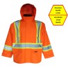Hi-Viz orange Handyman® 300D raincoat for extreme conditions with silver & yellow stripes,Class 2, Level 2 (S-3XL)