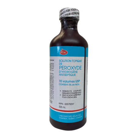Peroxyde d'hydrogène 225 ml, 3 % de concentration