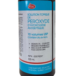 Peroxyde d'hydrogène 225 ml, 3 % de concentration
