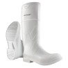 Bottes Dunlop imperméables en PVC blanc avec caps d'acier