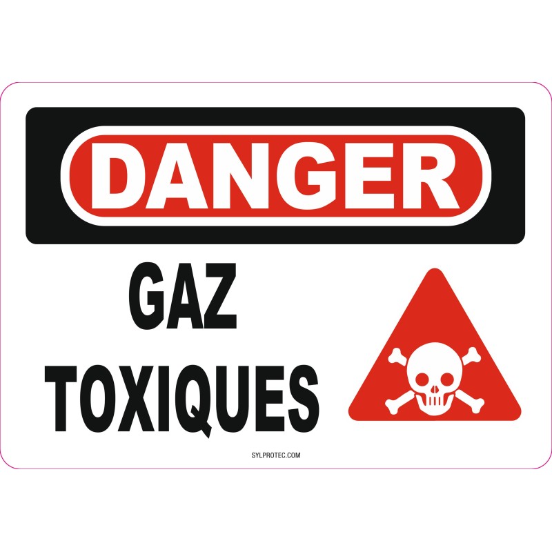 Affiche OSHA «Danger Gaz toxiques» en français: langues, options, formats & matériaux variés