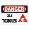 French OSHA “Danger Toxic Fumes” sign in various sizes, materials, languages & optional features