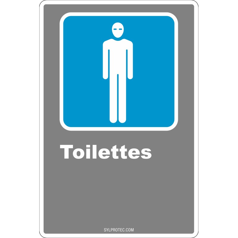 Affiche CDN «Toilette» pour homme de langue française: langues, formats & matériaux divers + options