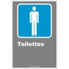 Affiche CDN «Toilette» pour homme de langue française: langues, formats & matériaux divers + options