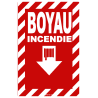 Affiche d’urgence et d’incendie «Feu Boyau» hachuré transversale