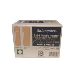 6 refills of 36 plastic adhesive bandages for Salvequick distributor (PS120)