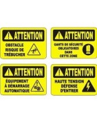 OSHA posters with the word attention.