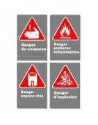 Affiches de type CSA avec la mention danger.