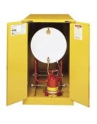 Safety cabinet & cans for flammable liquids storage.